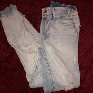 Ripped skinny jeans light blue never worn❤️